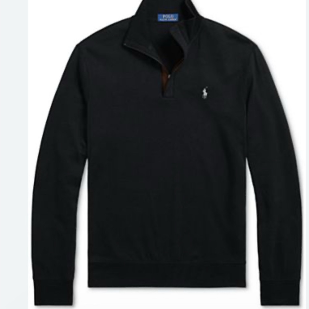 NWT Polo Ralph Lauren Navy Half-Zip Sweater Blue Heather Classic Fit Sweatshirt.